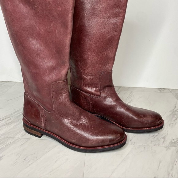 Franco Sarto Meyer Wide Calf Maroon Leather Tall Riding Boot 6 1/2 M - Picture 10 of 15